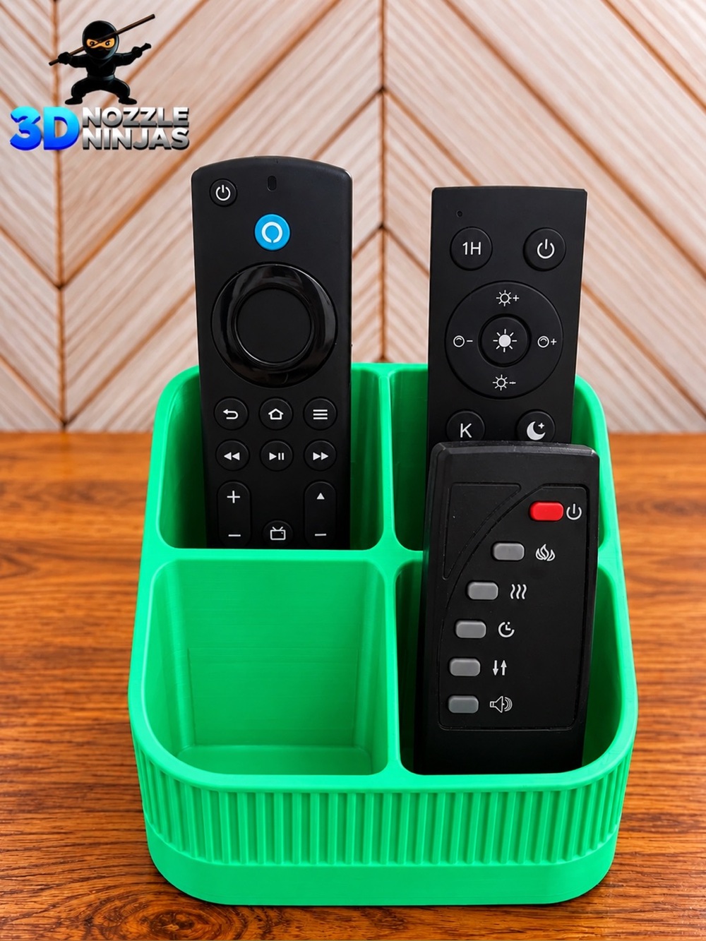 3D Handcrafted Designed Bright Green Remote Control Holder Organizer